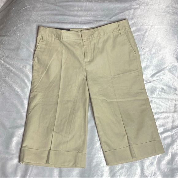Banana Republic Martin Fit Cotton Linen Blend Khaki Shorts Petite - Picture 1 of 7